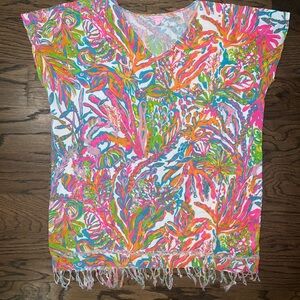 Lilly Pulitzer Scuba to Cuba Fringe Hem Swim Coverup‎